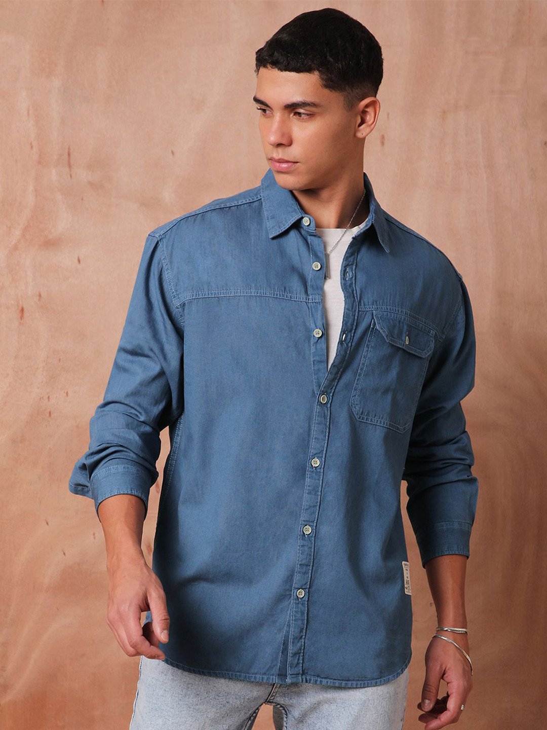 The Roadster Lifestyle Co Relaxed Fit Denim Casual Shirts