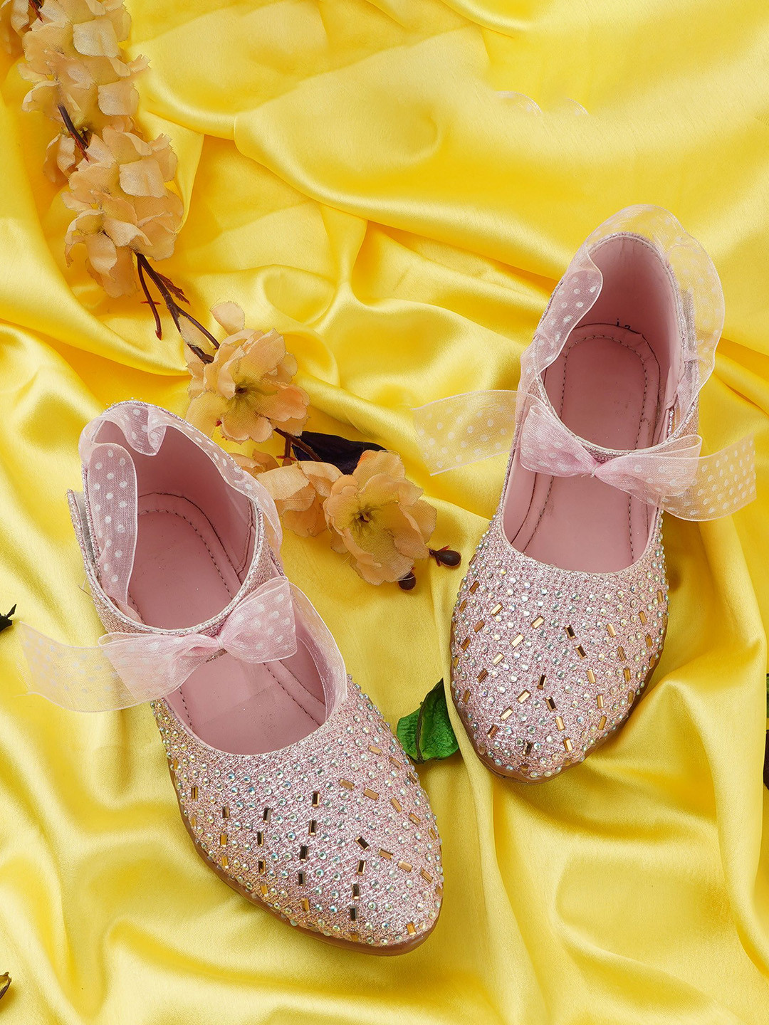 BAESD Girls Party Velcro Embellished Mary Janes