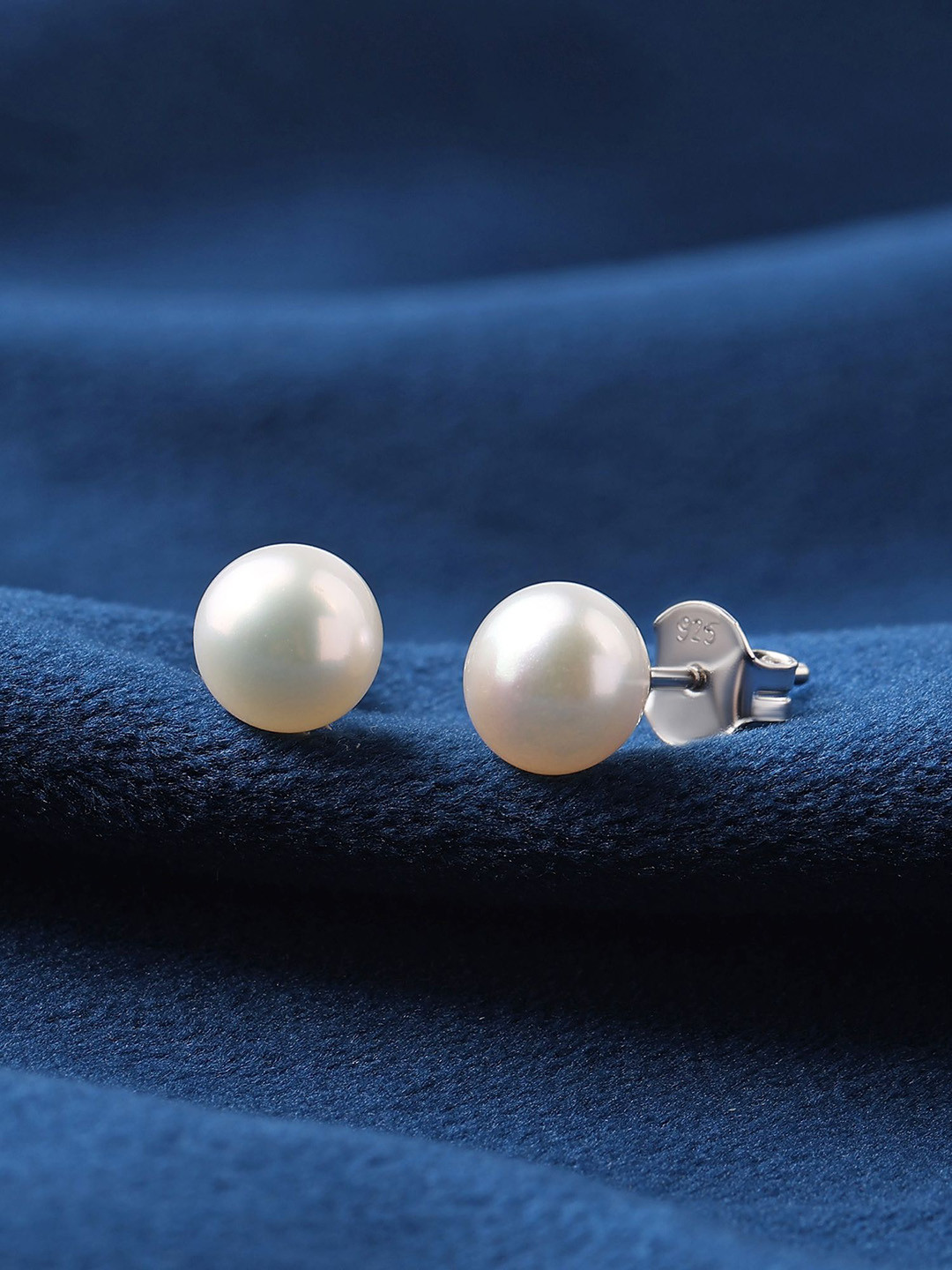 Ornate Jewels 925 Sterling Silver 7 MM Freshwater Pearl Stud Earrings