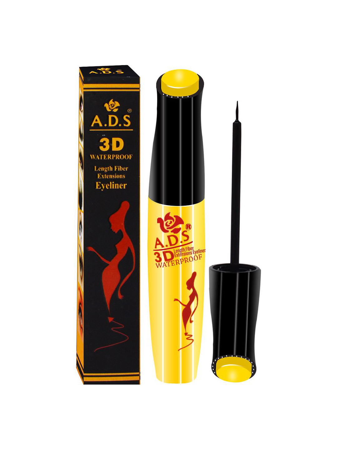 A.D.S 3D All-Day Dramatic Eyes Smudge Proof & Transfer Proof Eyeliner 5ml - Black