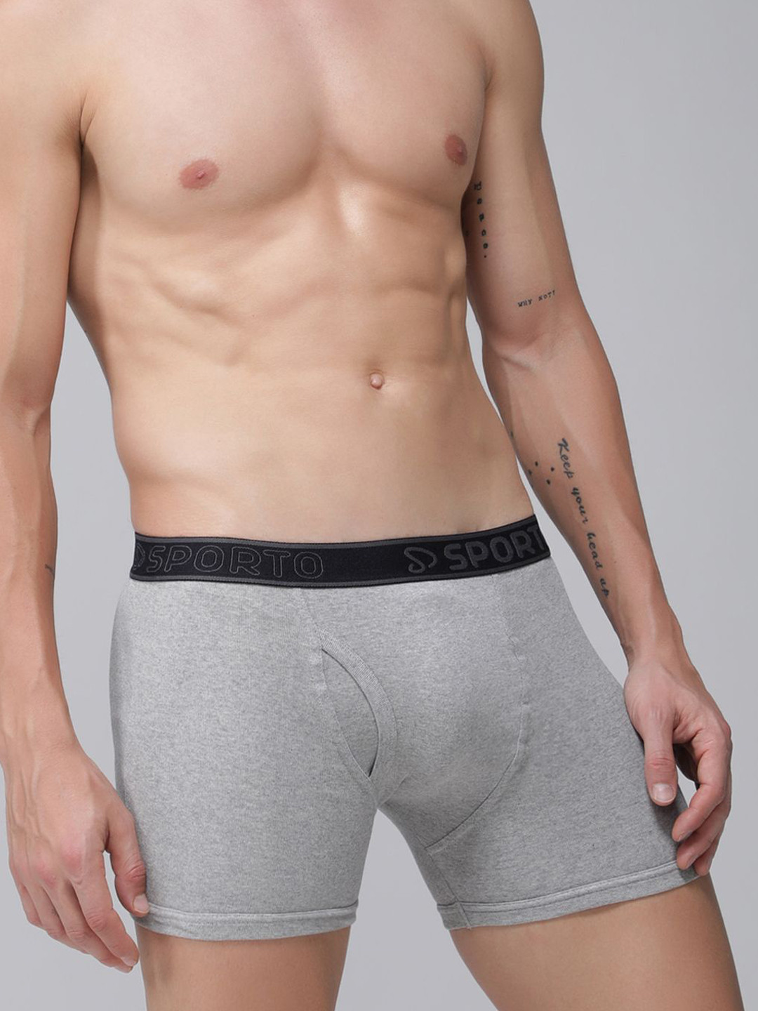 SPORTO Cotton Long TrunksSP-TR-M1030-GM-XL-1PC