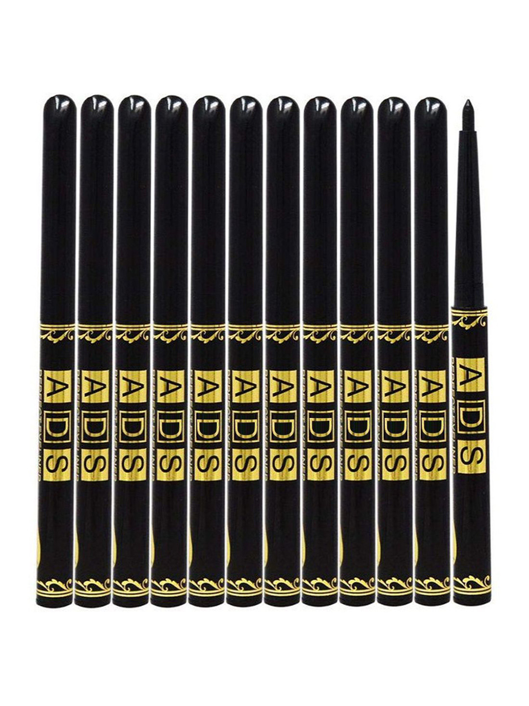 A.D.S Set Of 12 Ultimate All-Day Dramatic Eyes Transfer Proof Eyeliner - 10gm Each