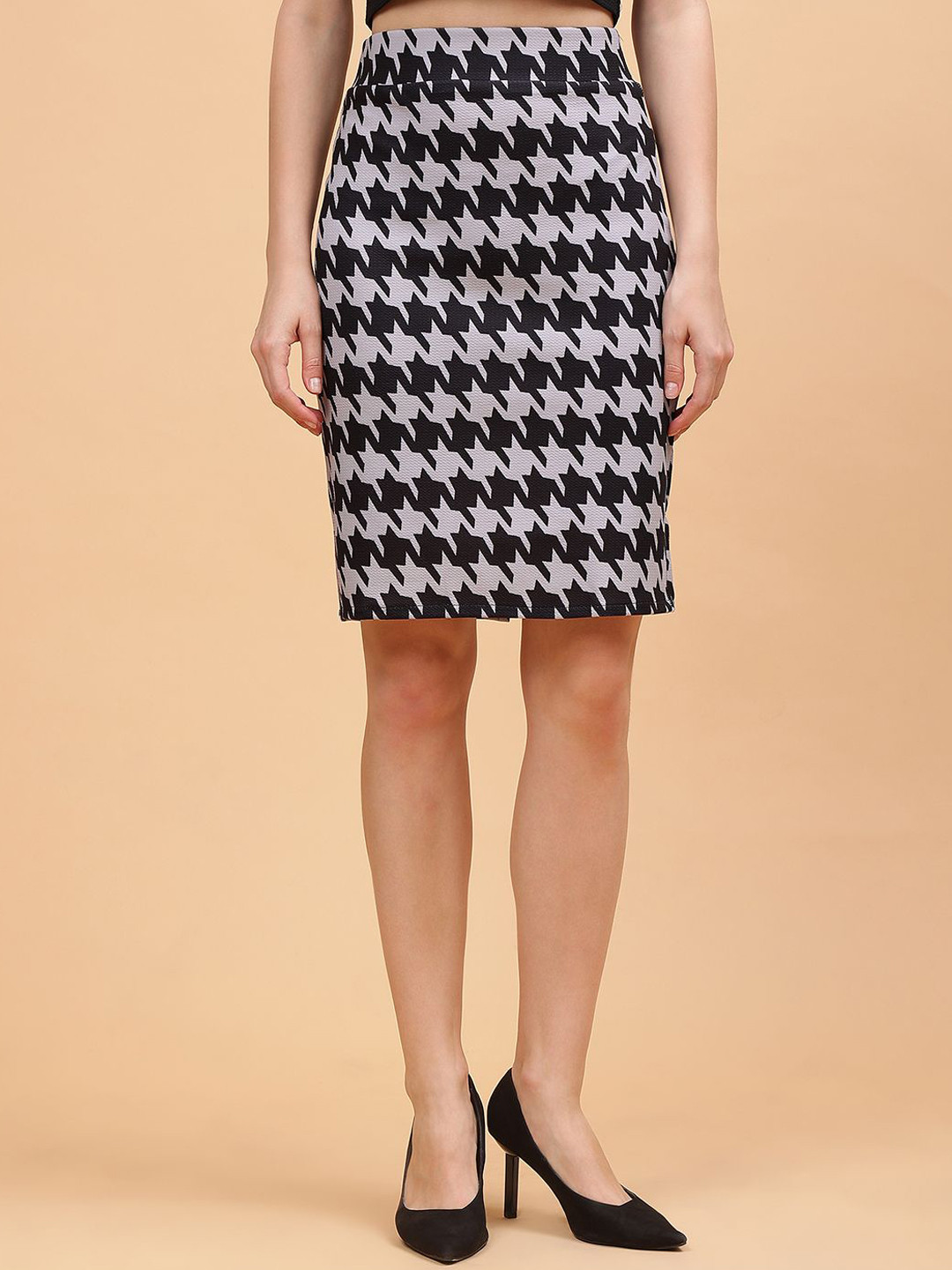 Frolic Rolic Knitted Knee Length Polyester Pencil Skirt