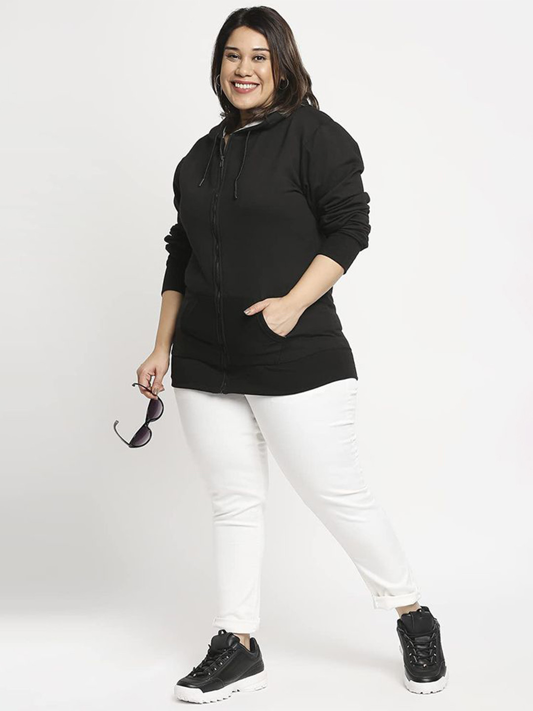 Wear Your Opinion Plus Size Hooded Front-Open Sweatshirt