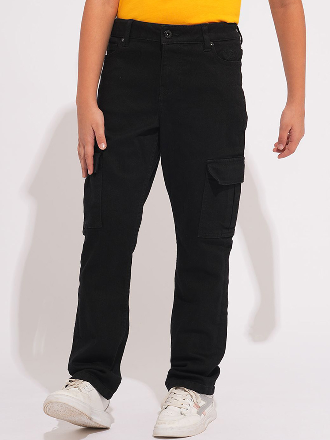 Jack & Jones Junior Boys Straight Fit Low Distress Stretchable Cargo Styles Jeans