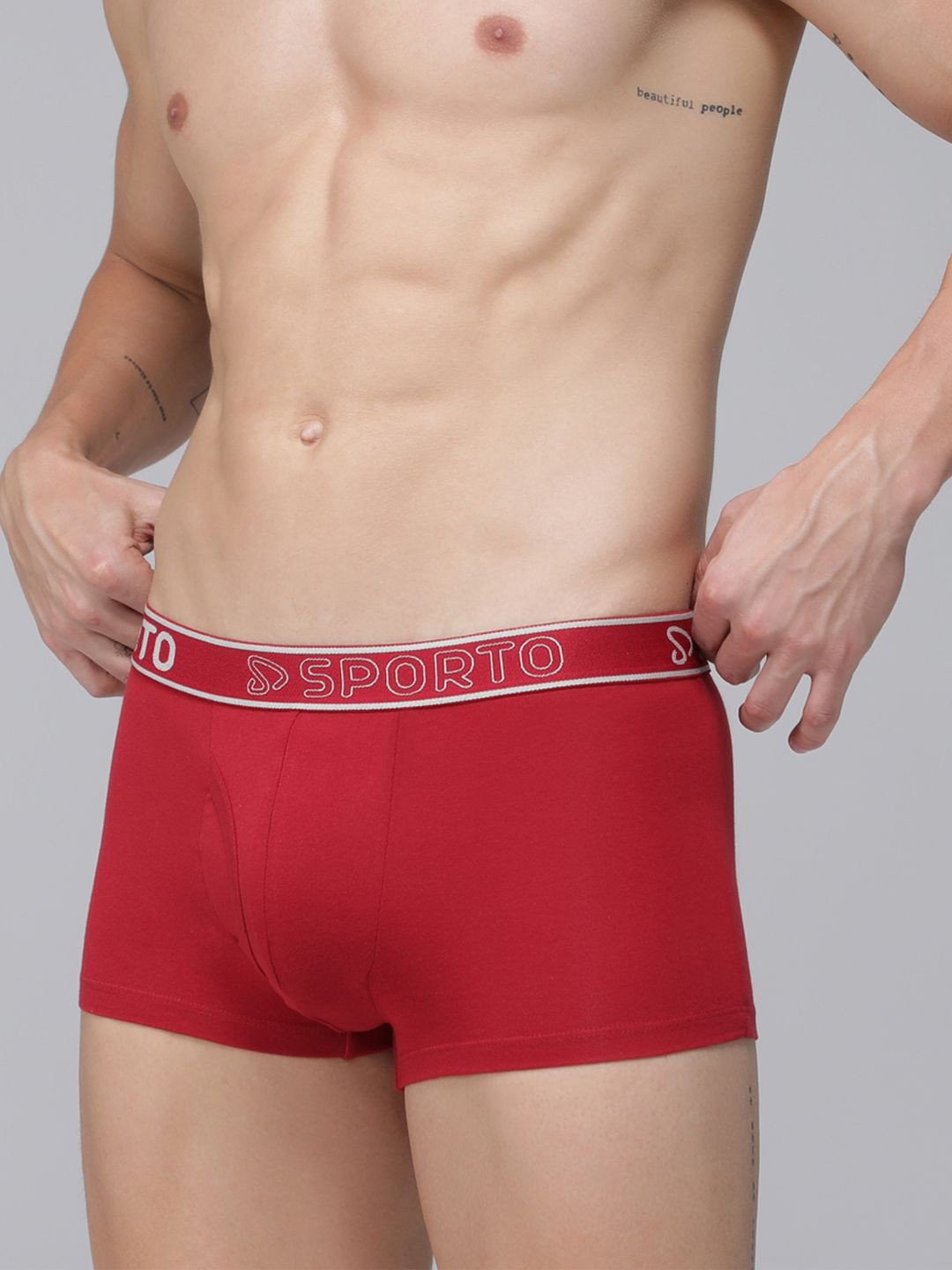 SPORTO Cotton Short TrunksSP-TRM1020-RED-XL-1PC