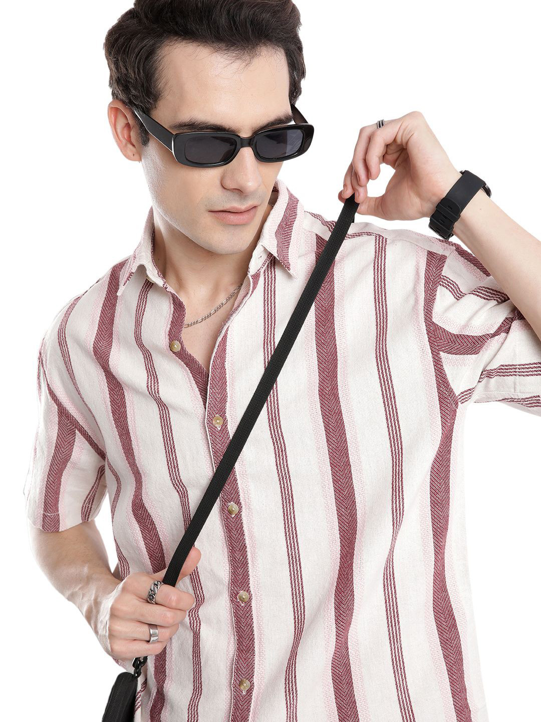 WROGN Men Custom Opaque Striped Casual Shirt