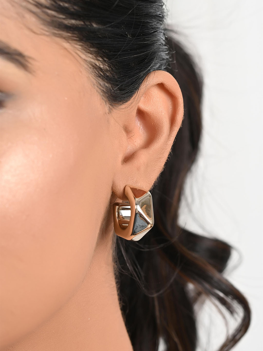Raf the label Gold-Plated Contemporary Half Hoop Earrings