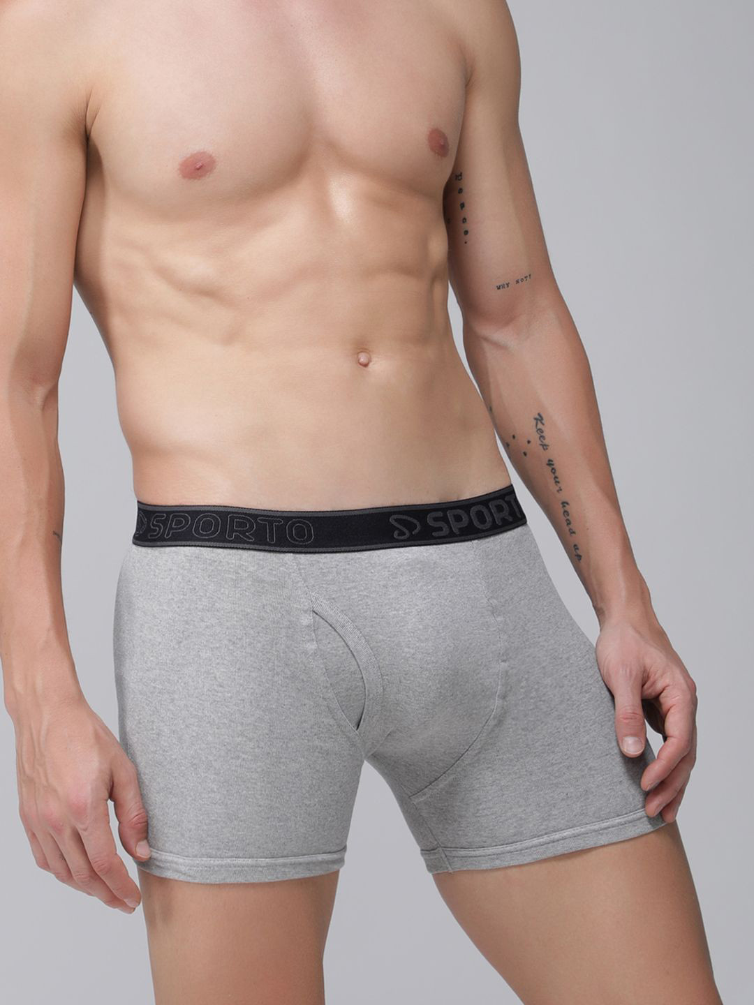 SPORTO Men Cotton Trunk SP-TR-M1030-GM-S-1PC-Grey