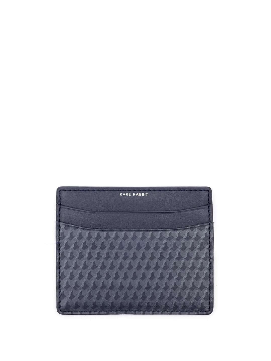 RARE RABBIT Men Leather Embossed Monogram Card Holder