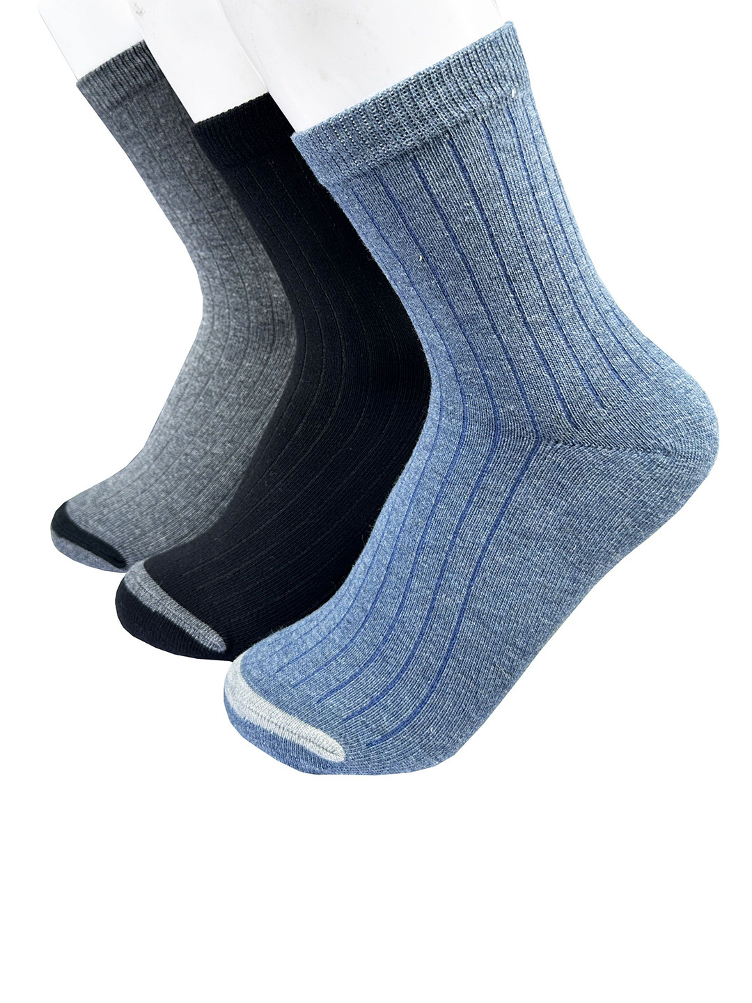 Alexvyan Men Pack of 3 Patterned Calf-Length Summer Soft Socks