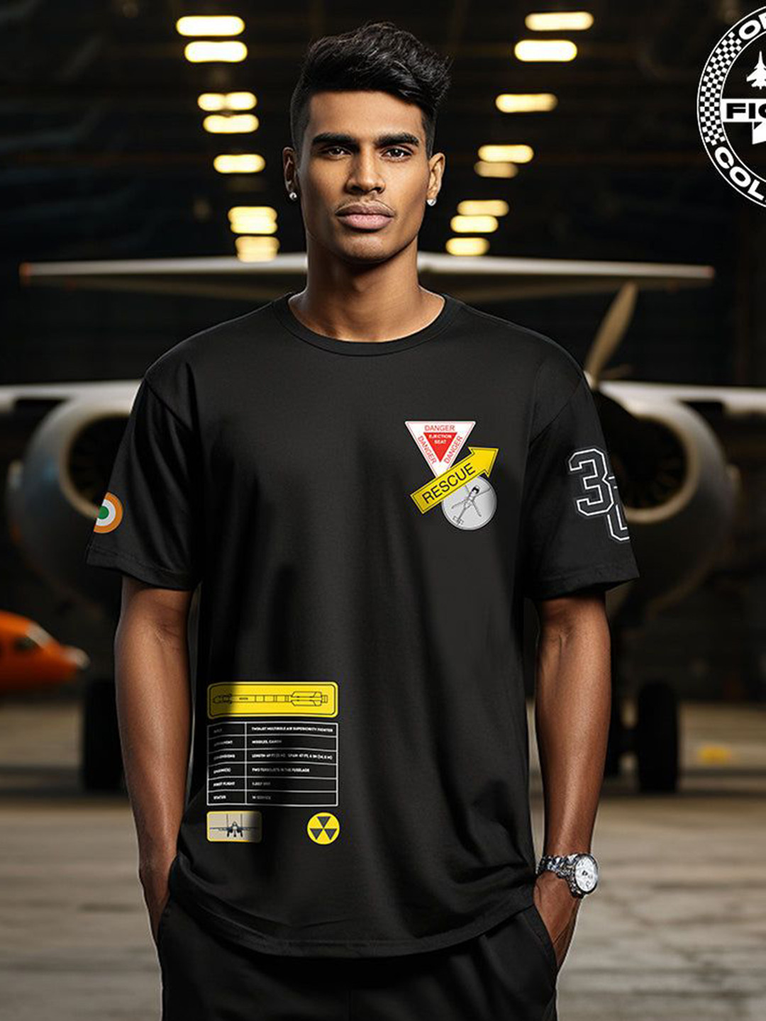 Ascend 47 Unisex Typography Printed Applique T-shirt