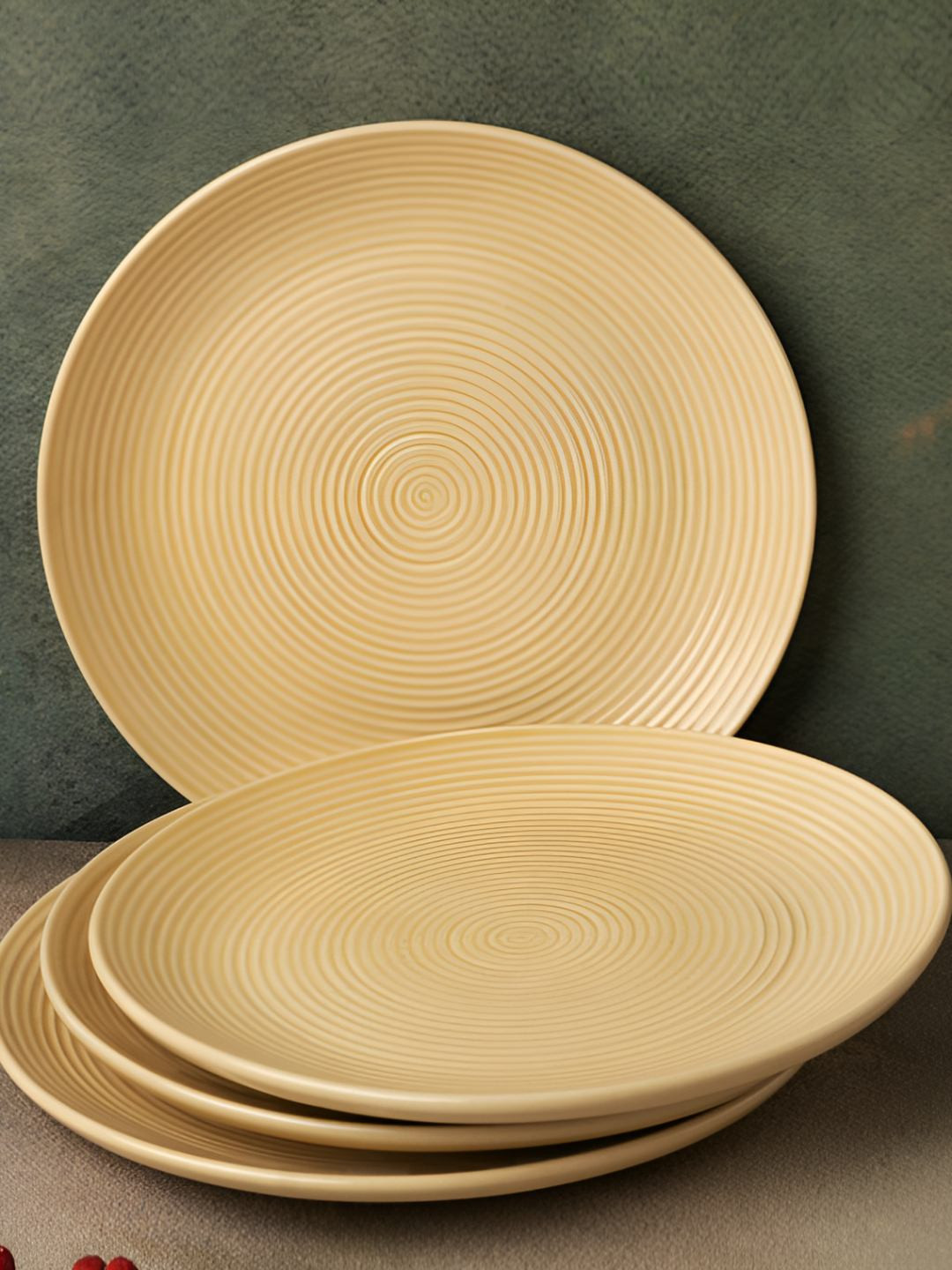 BODHI HOUSE Tan Set of 4 Textured Porcelain Plates