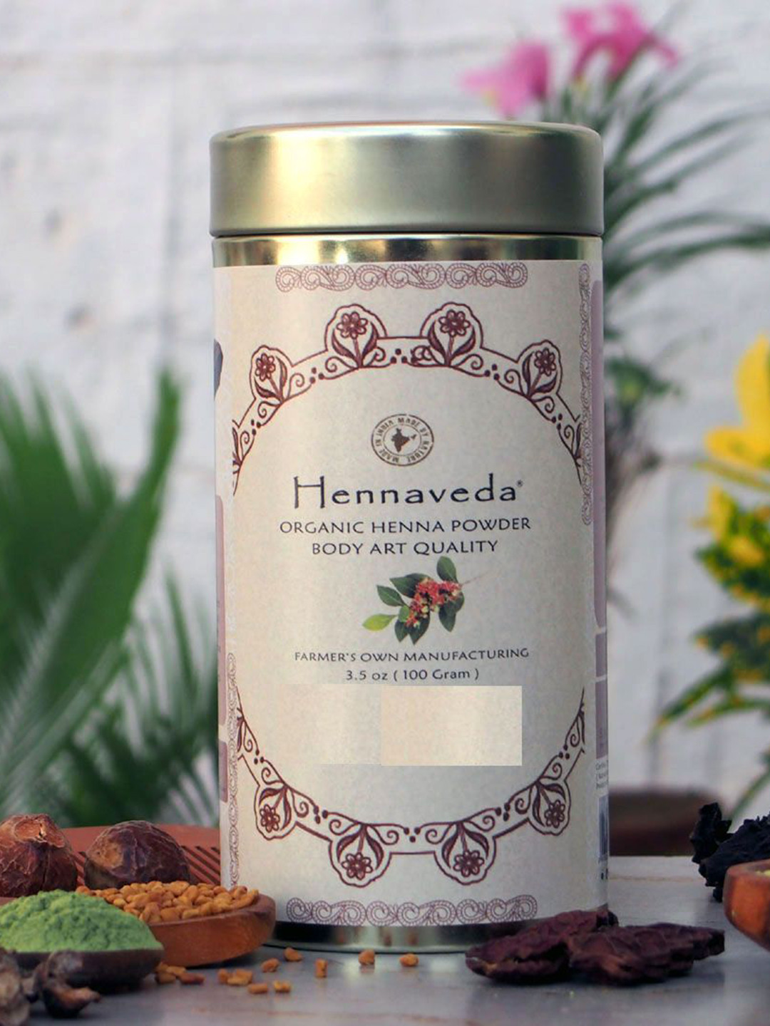 HENNAVEDA Organic Henna Powder Black Hair Color 100 g