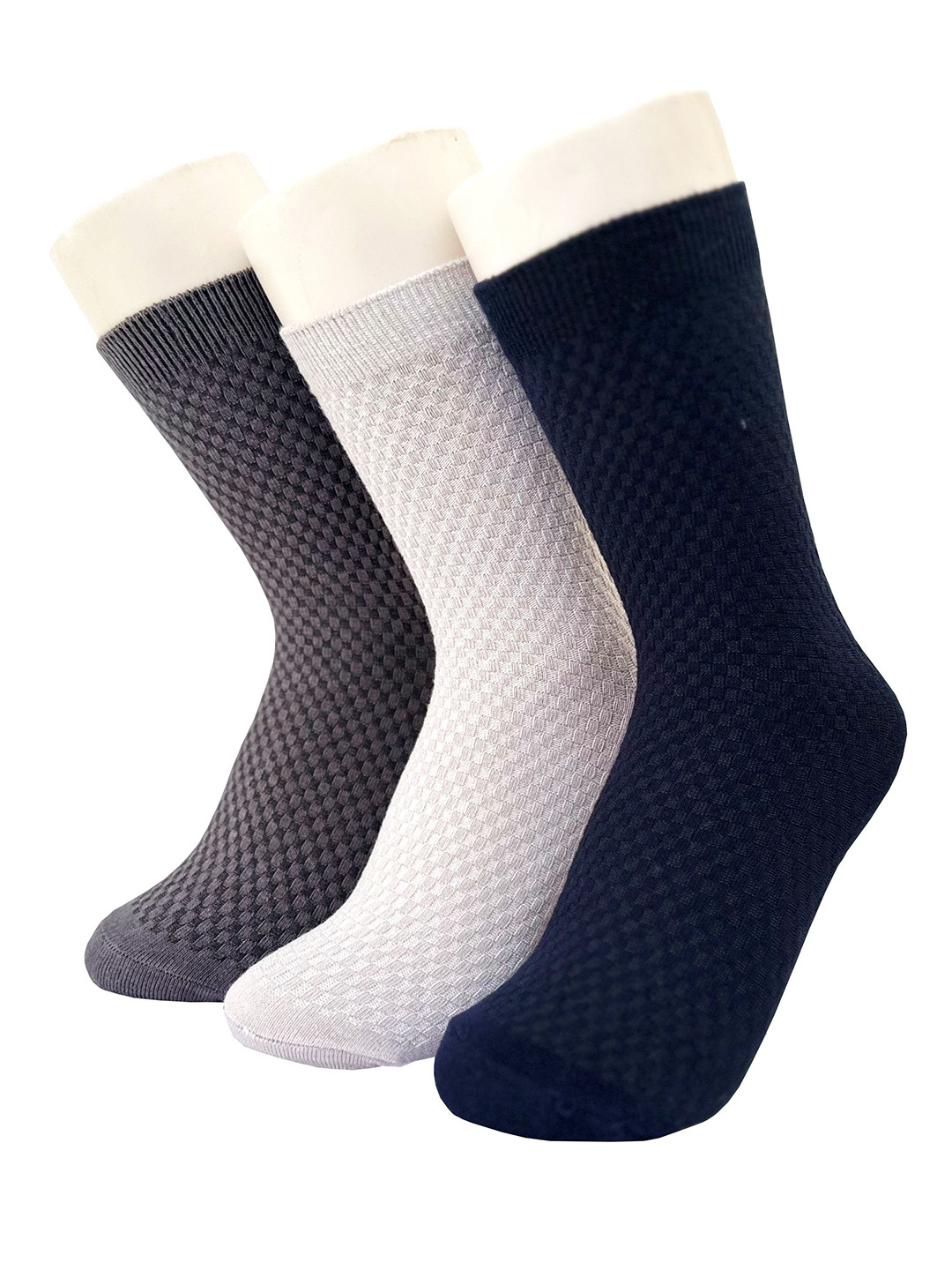 Alexvyan Men Pack of 3 Patterned Bamboo Calf-Length Summer Soft Socks