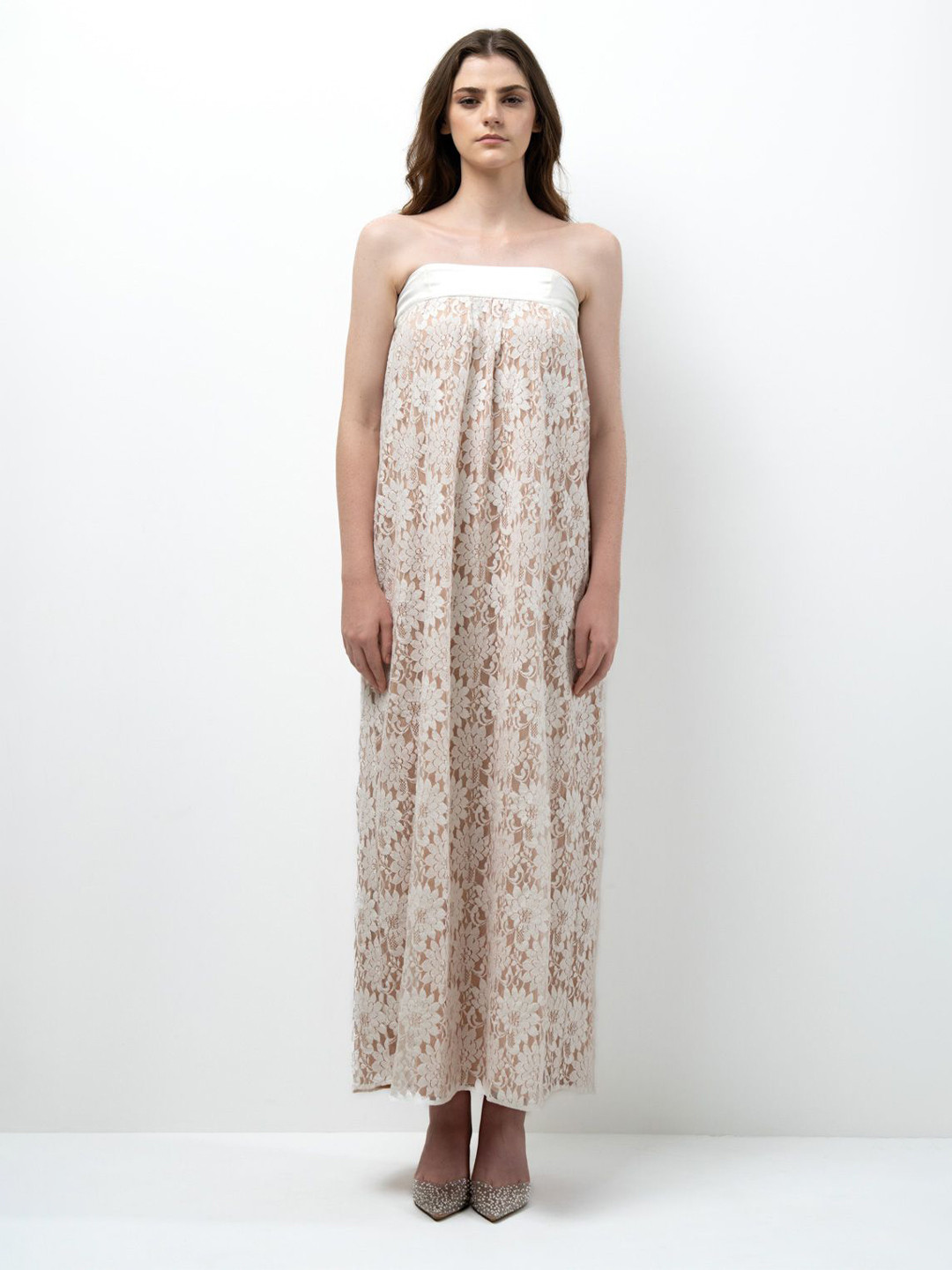 SOTBELLA Ethnic Motifs Print Off-Shoulder Lace Maxi Dress