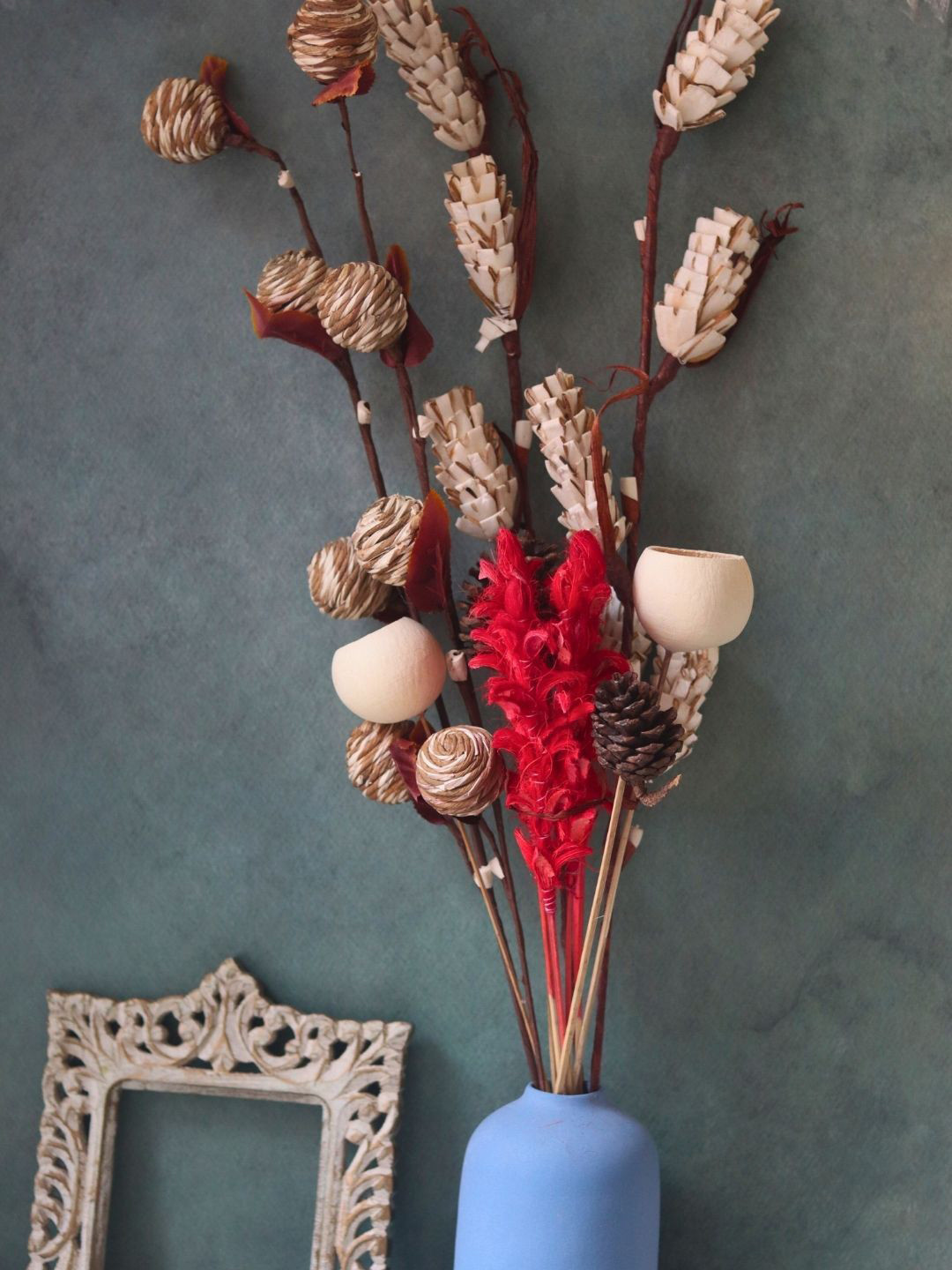 WEAVING HOMES Rust Artificial Flower With Pot