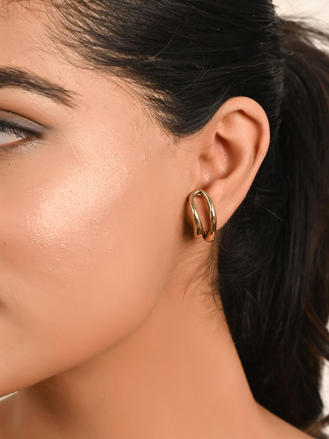 Raf the label Gold-Plated Contemporary Ear Cuff Earrings