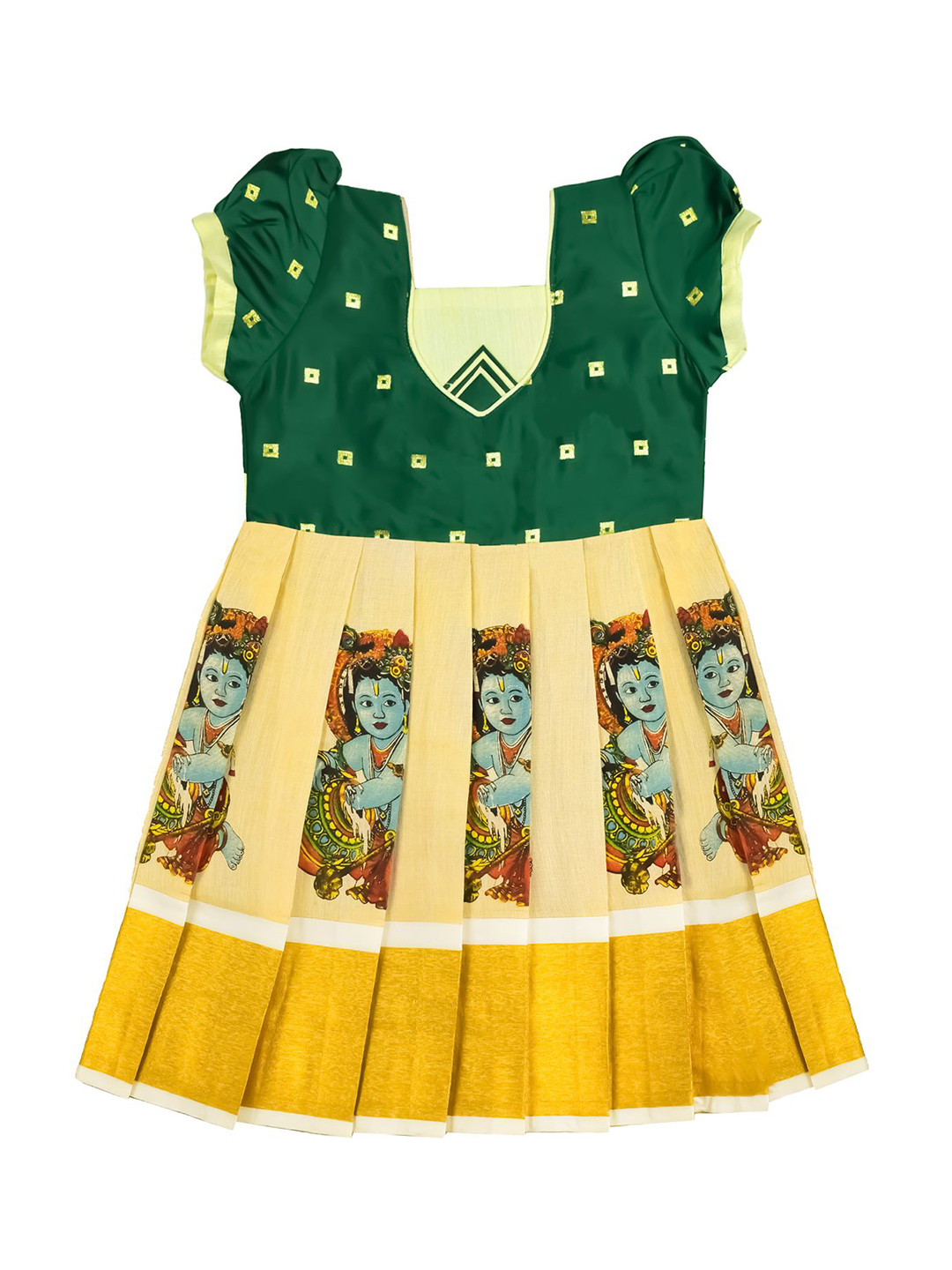 AMIRTHA FASHION Floral Print Jacquard Fit & Flare Dress