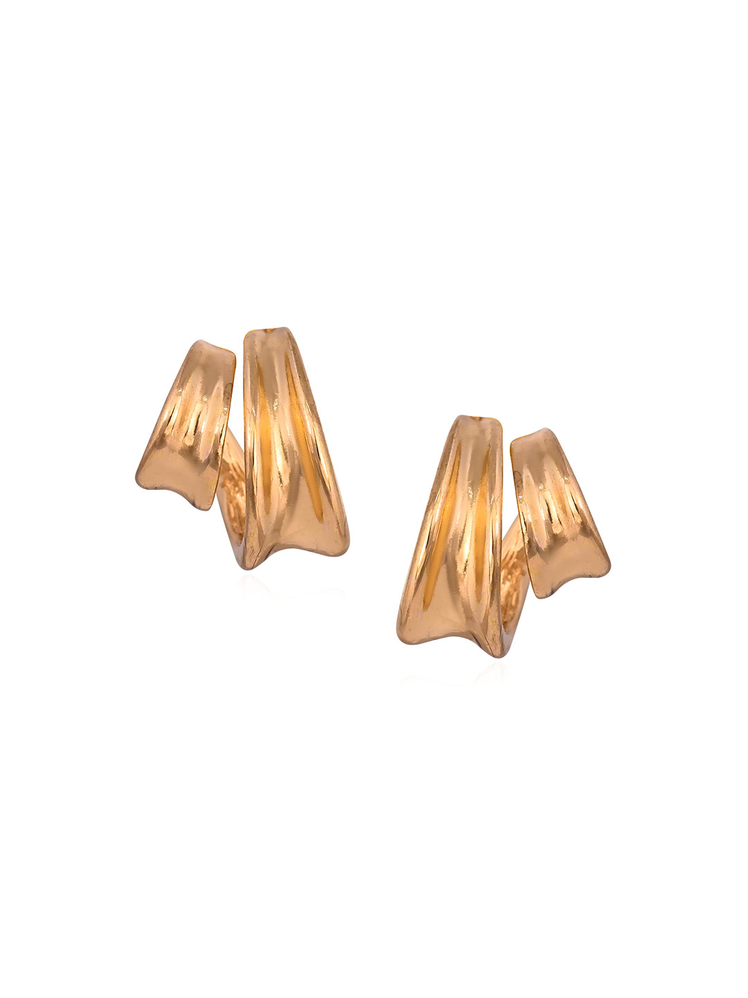 Raf the label Gold Plated Chunky Double Layer Hoop Earrings