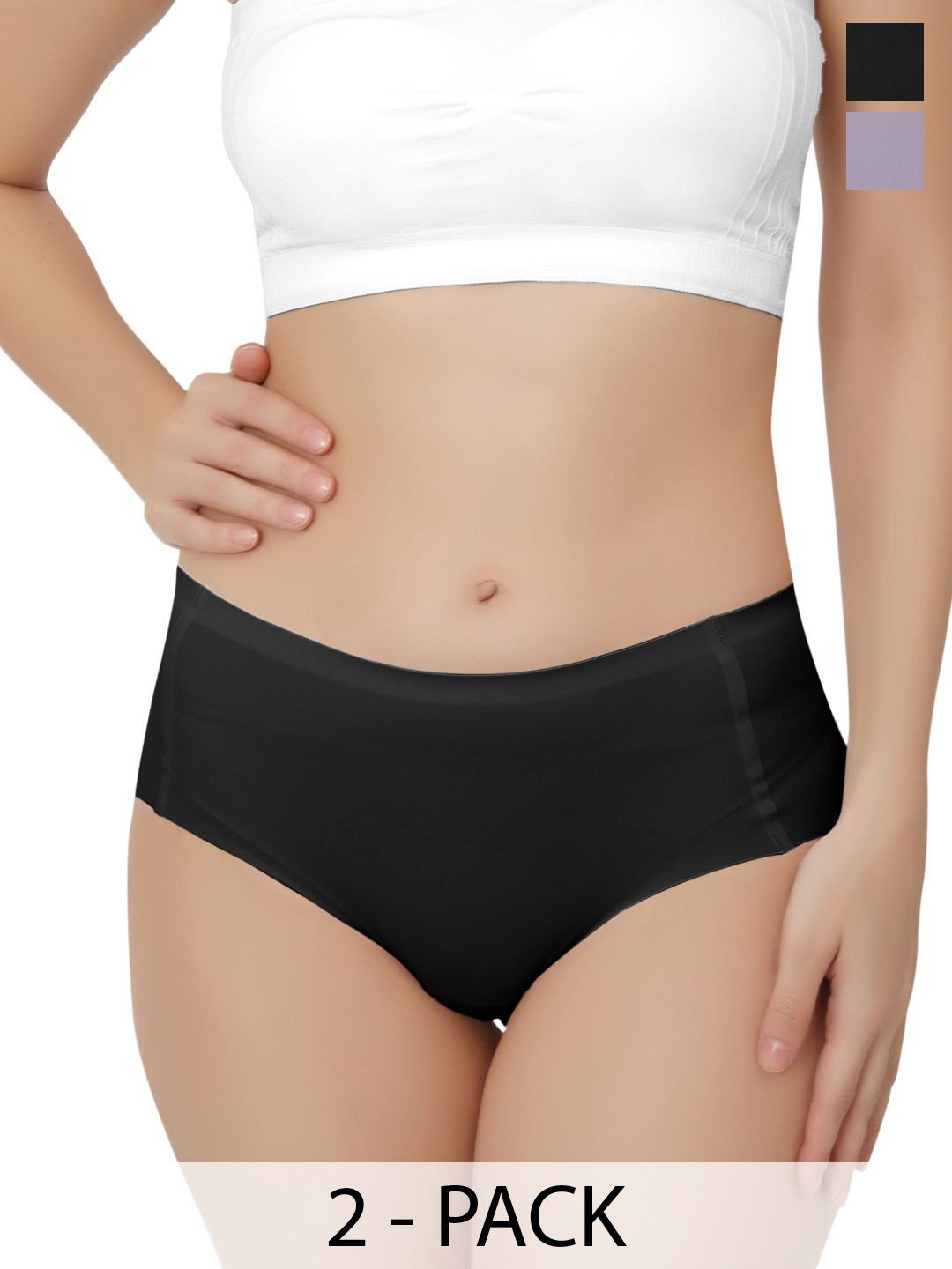 Bella Voste Women's Pack Of 2 Mid-Rise & Leak Proof Panty with Cotton Crotch Period Briefs