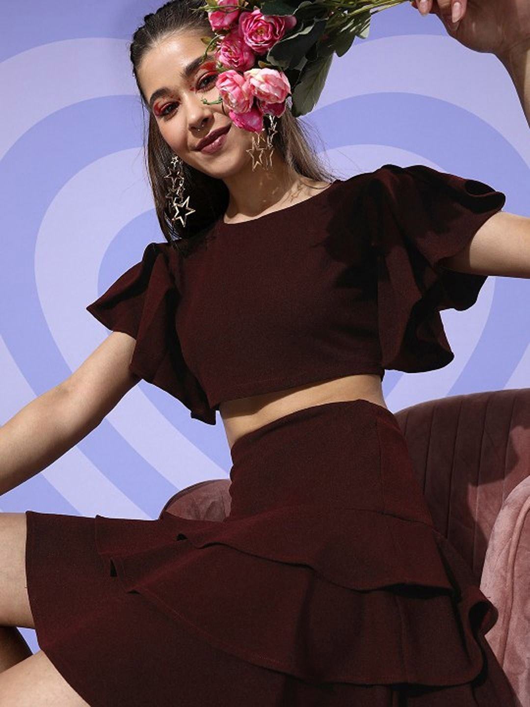 Sera Short Sleeve Crop Top & Skirt Co-Ords