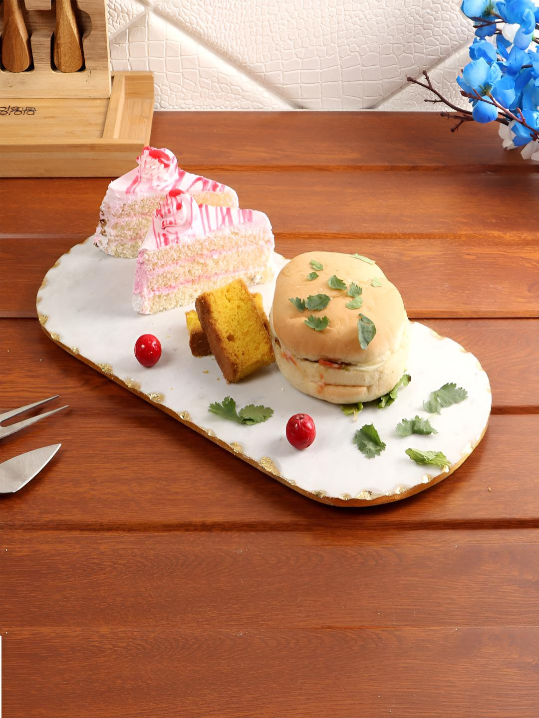 NikkisPride White Marble Serving Food Platter