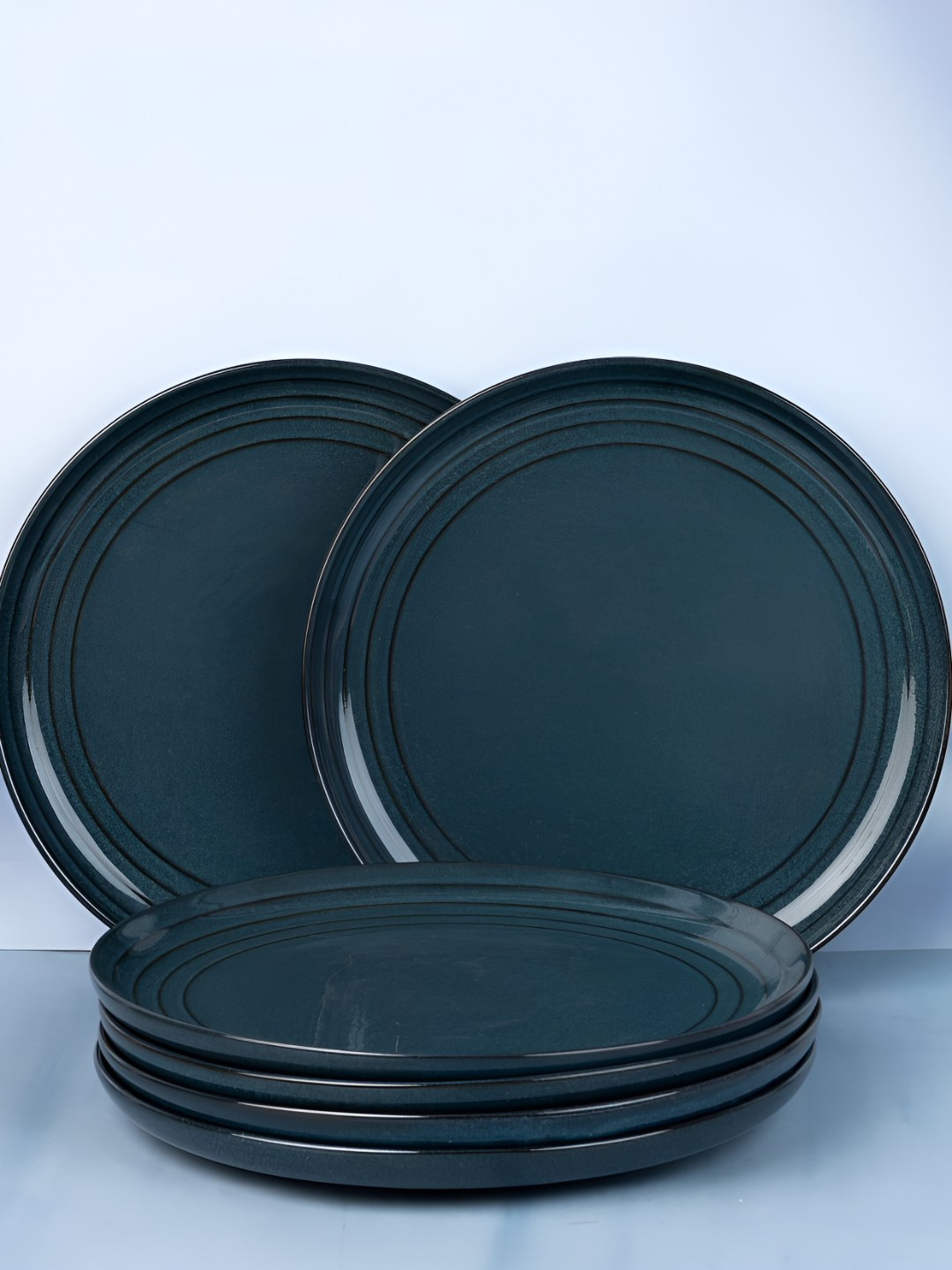 BODHI HOUSE Set of 6 Navy Blue Solid Porcelain Plates