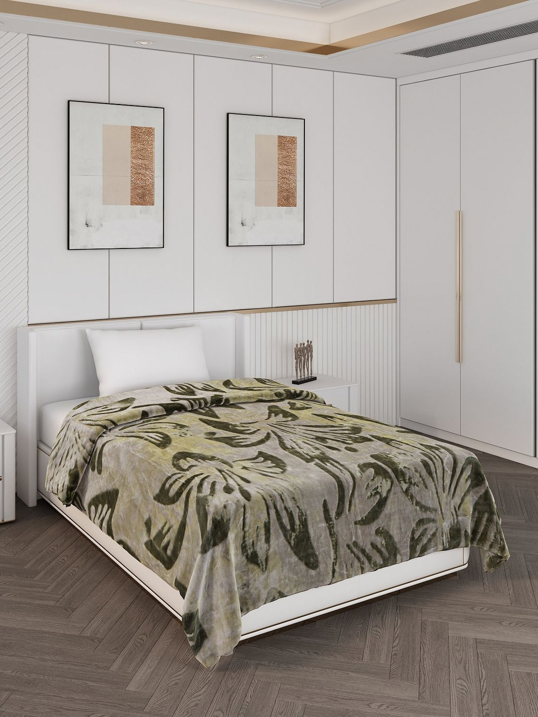 Monte Carlo Green & Black Mild Winter 600 GSM Single Bed Blanket