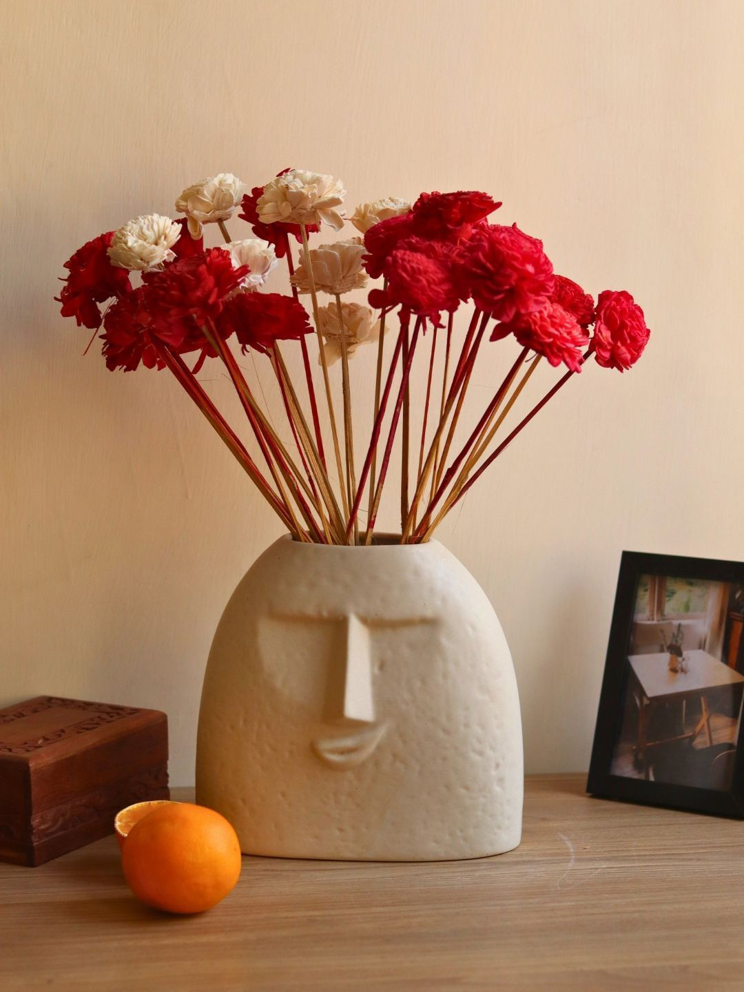 WEAVING HOMES 30 Pcs Red, Yellow & White Roses Artificial Flower Bunch