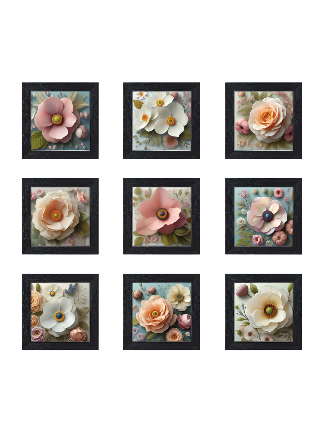 RANDOM Grey & Pink 6 and more Piece Synthetic Wood Other Wall Paintings