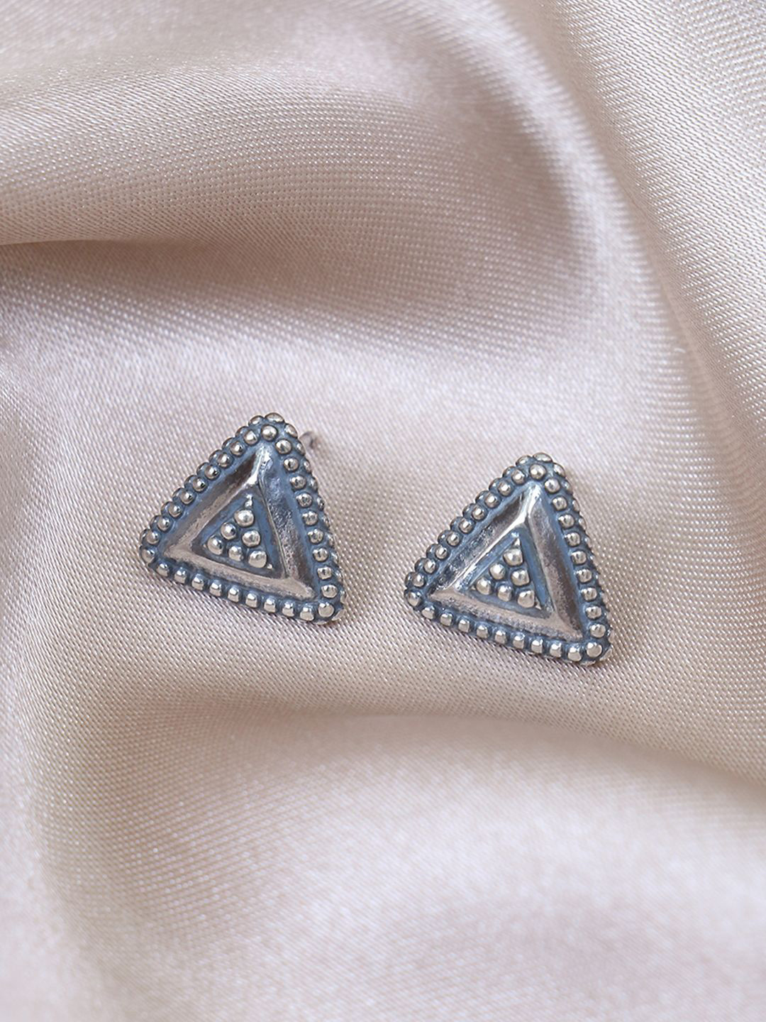 House of Pataudi 925 Sterling Silver Triangle Shaped Studs