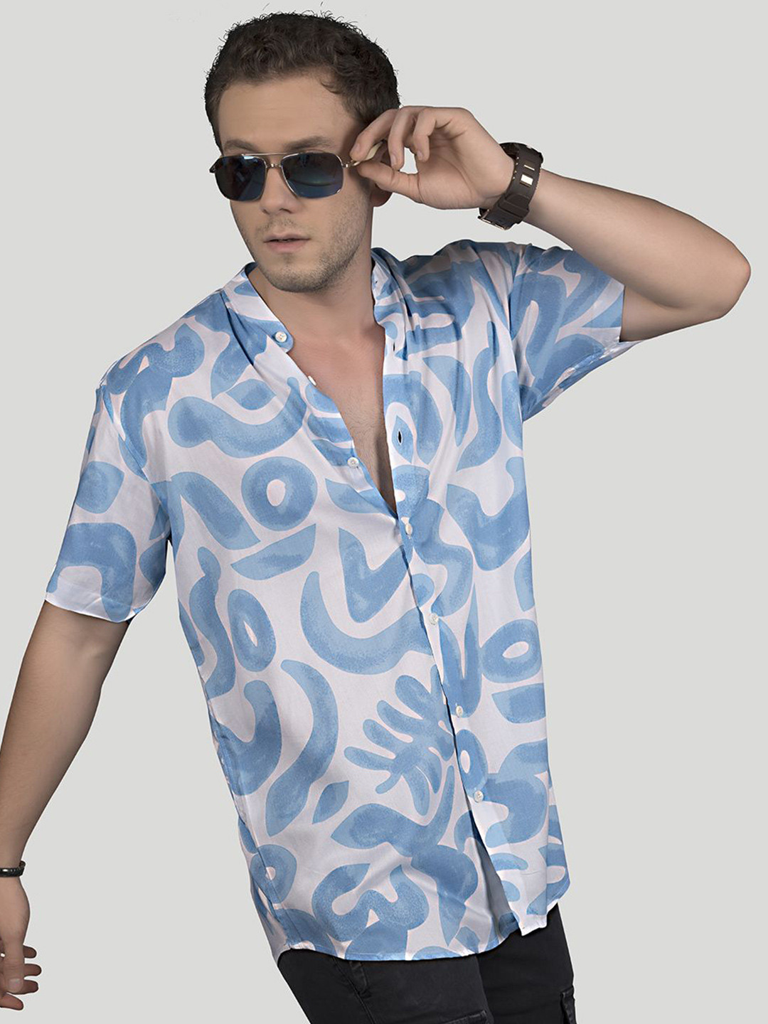 ALMATY Men Comfort Slim Fit Opaque Printed Party Shirt