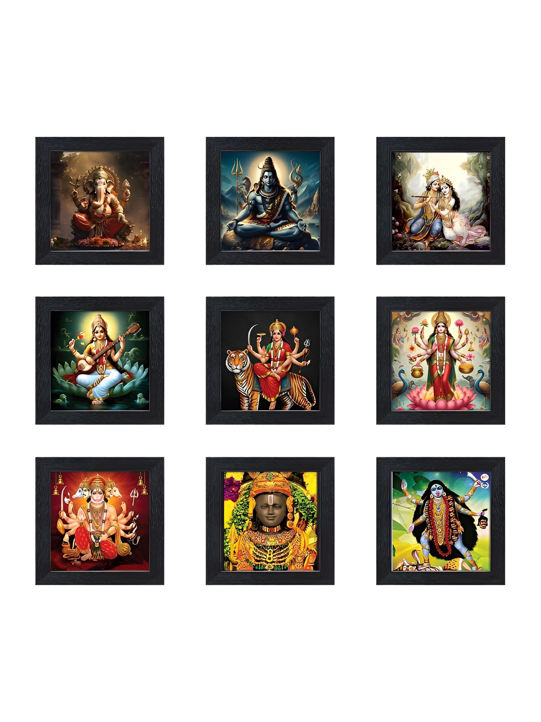 RANDOM Black & White 6 and more Piece Synthetic Wood Other Wall Paintings