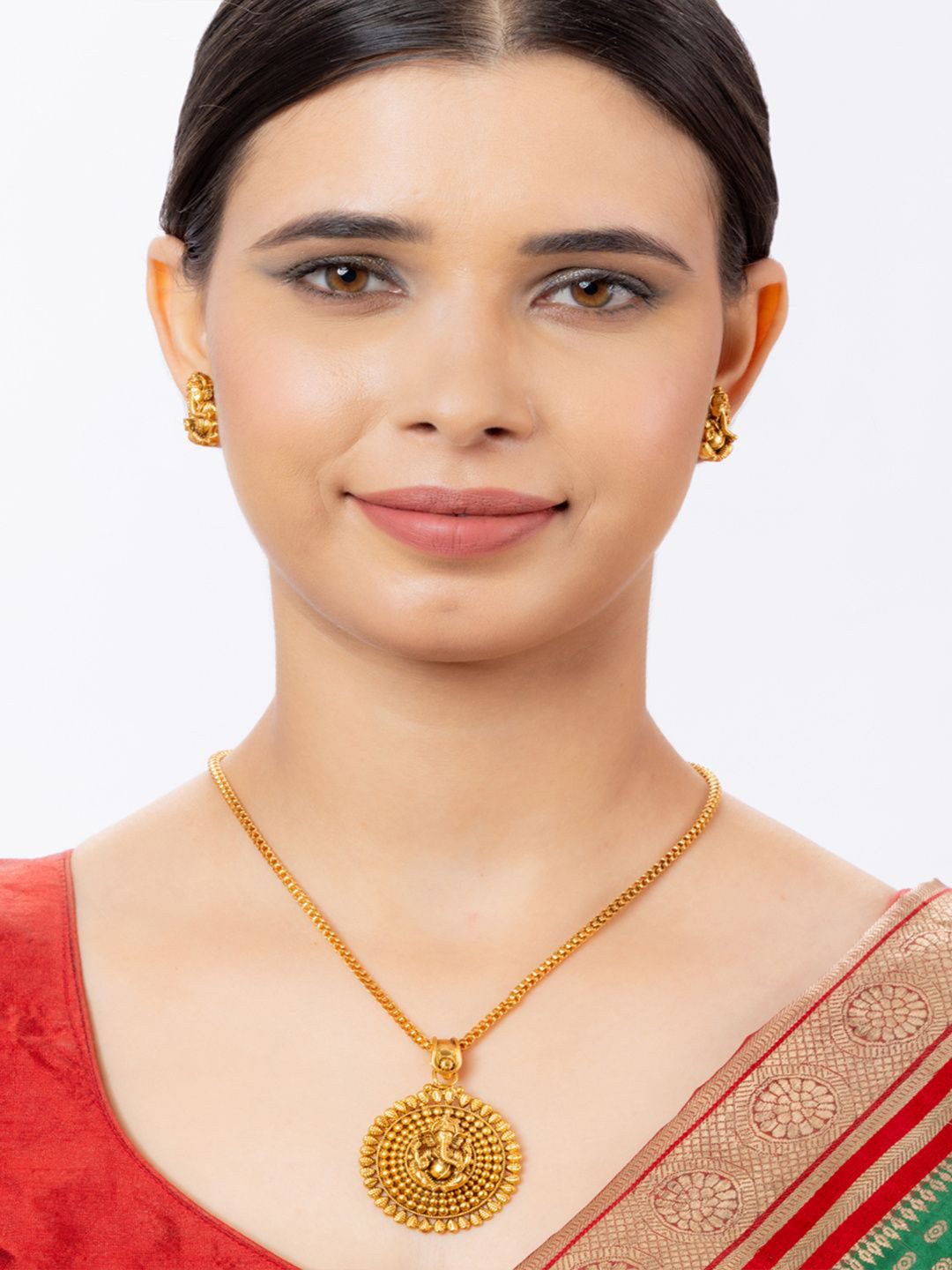 Niscka Gold Plated & Ganesha Charm Jewellery Set