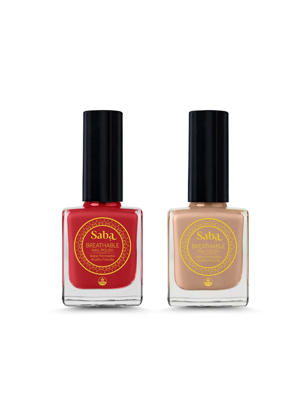 Saba Set Of 2 Breathable Nail Polish 12Ml - Dark chocolate & Peach Play