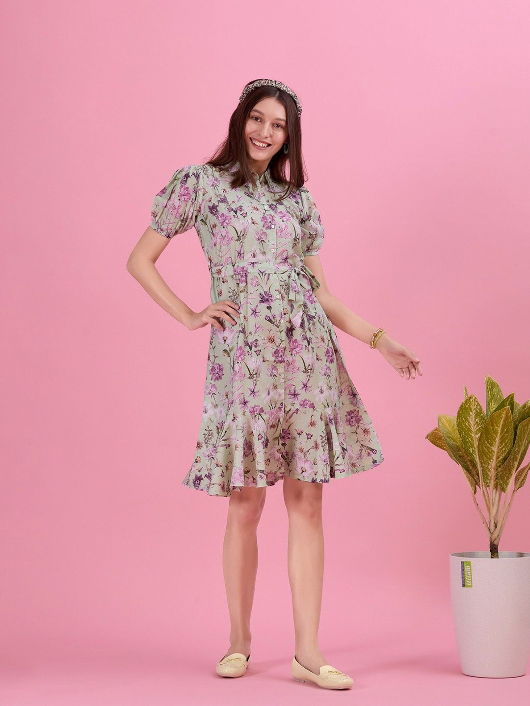 Amarasha Floral A-Line Dress