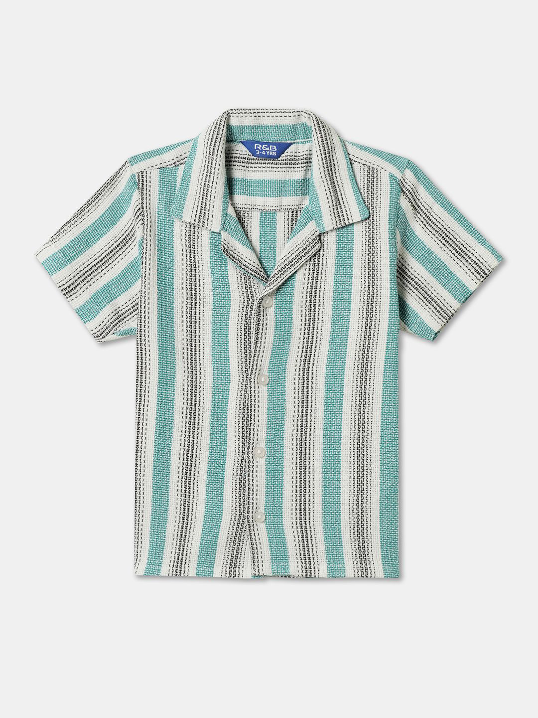 R&B Girls Multi Stripes Opaque Striped Casual Shirt