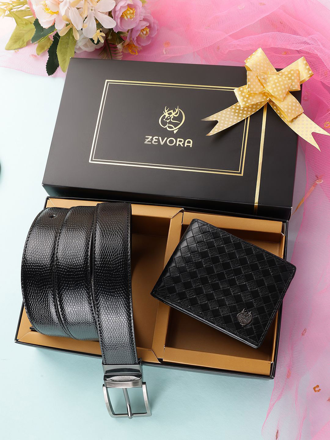 ZEVORA Men Accessory Gift Set Of Wallet With Reversible Belt