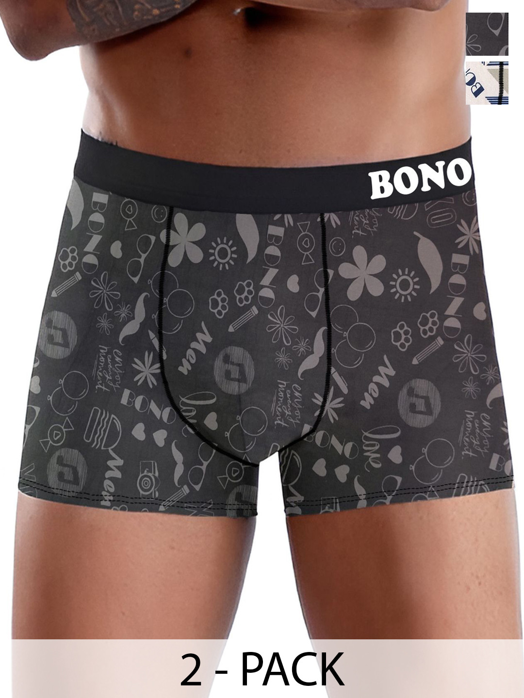 DISPENSER Pack Of 2 Printed Breathability Trunks V9-C6-C8-DG-Printed-M