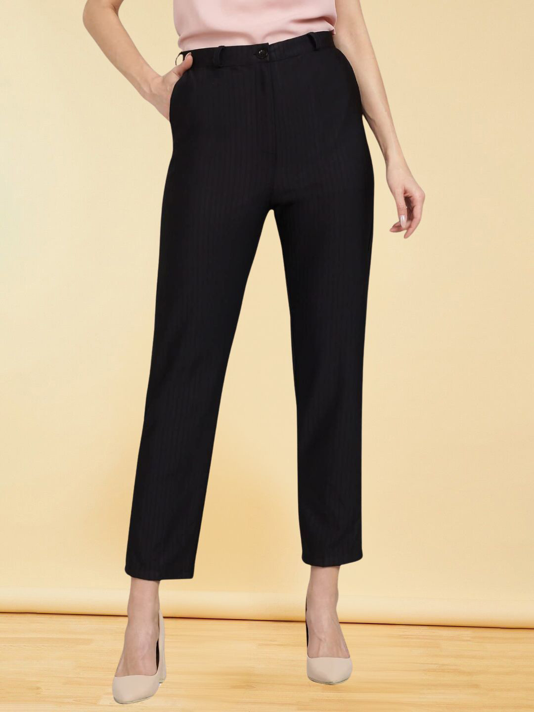 BAESD Women Smart Straight Fit Formal Office Trousers