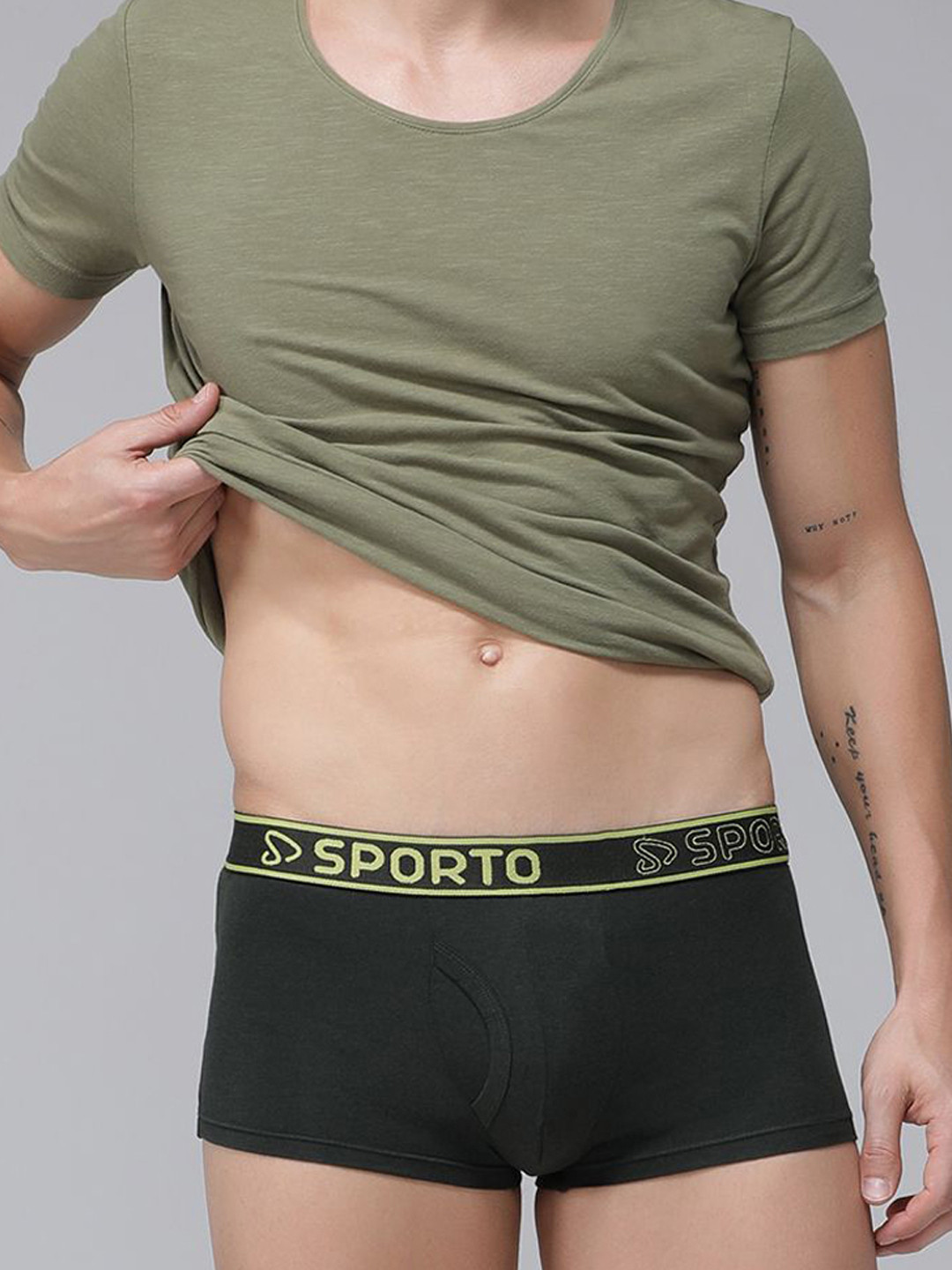 SPORTO Cotton Soft Elastic Waistband Trunk SP-TRM1020-OL-S-1PC