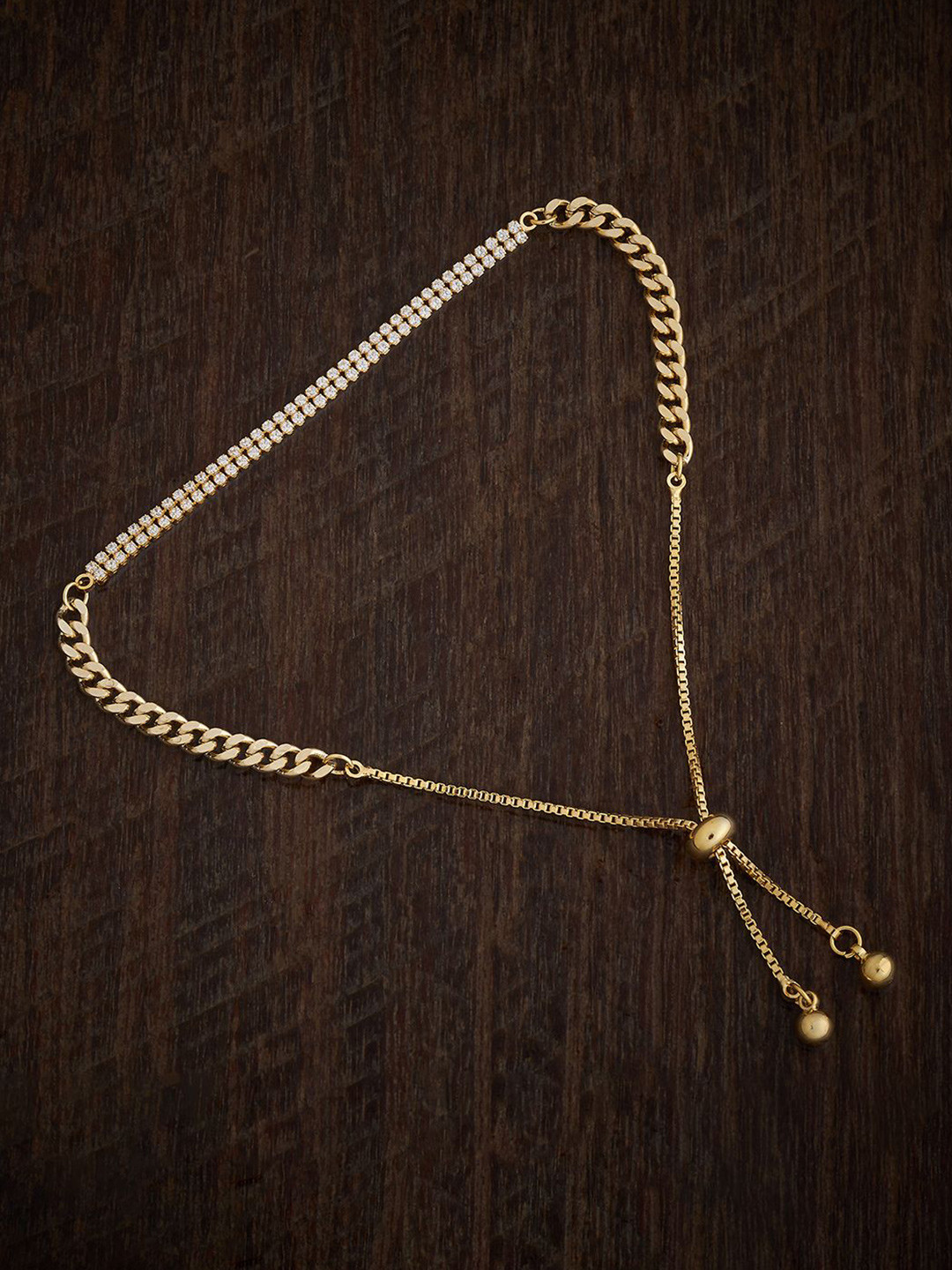 Kushal's Fashion Jewellery Gold-Plated Cubic Zirconia Armlet Bracelet