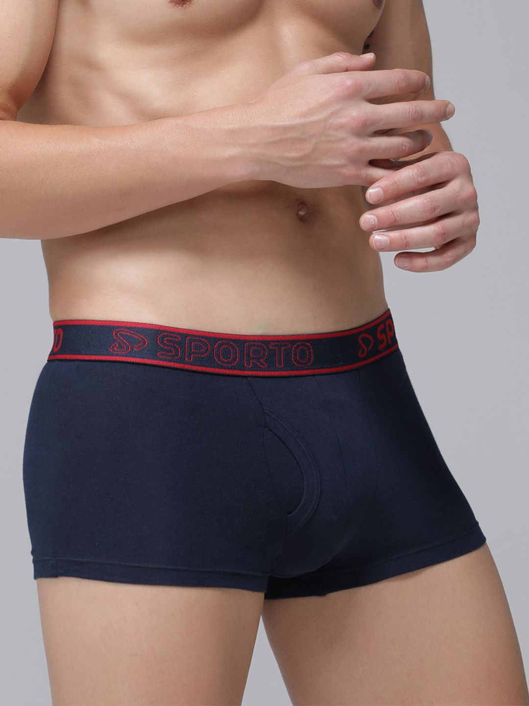 SPORTO Cotton Soft Elastic Waistband TrunksSP-TRM1020-NVY-S-1PC