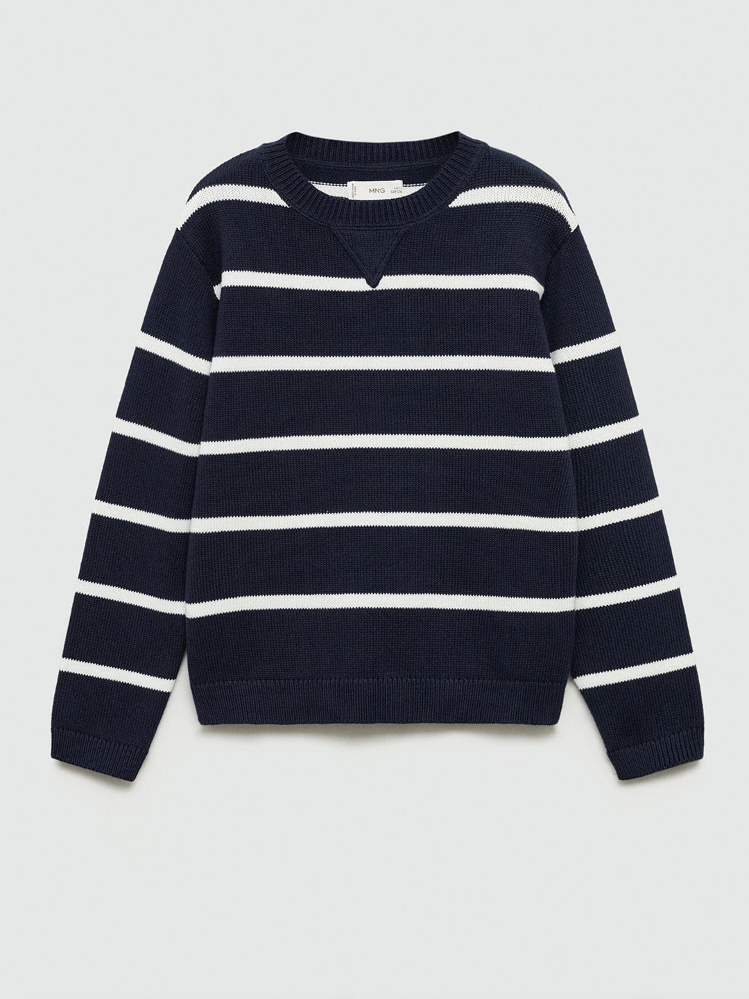 Mango Kids Boys Striped Round Neck Pullover