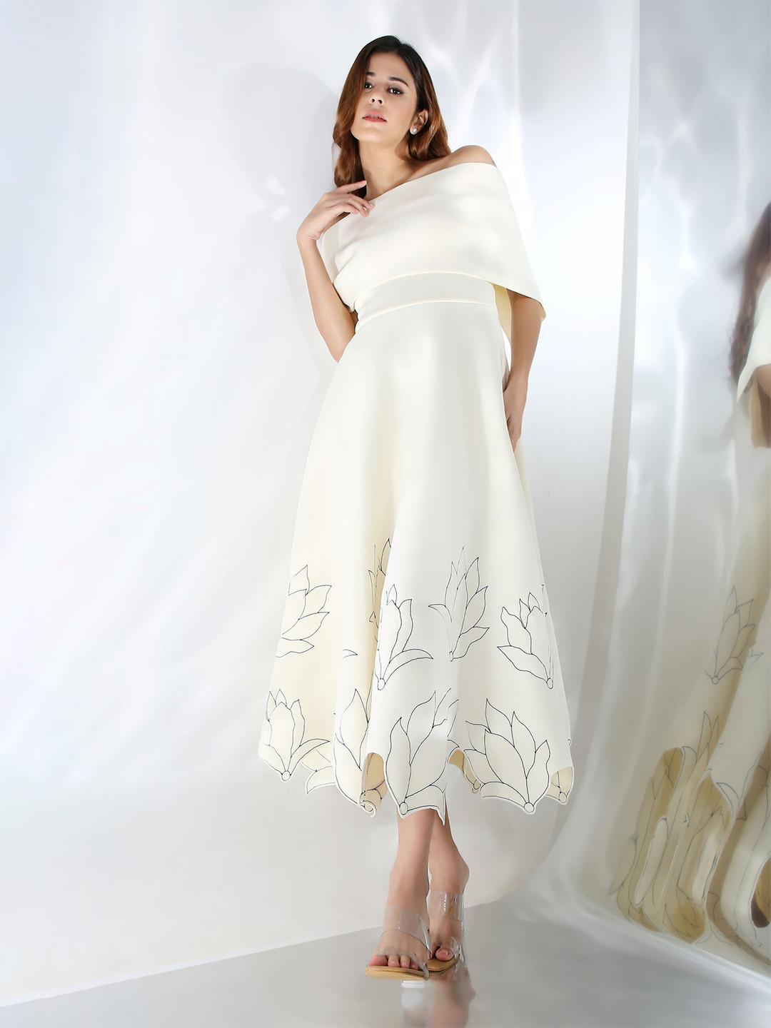 OZEQO Scuba Fit & Flare Dress