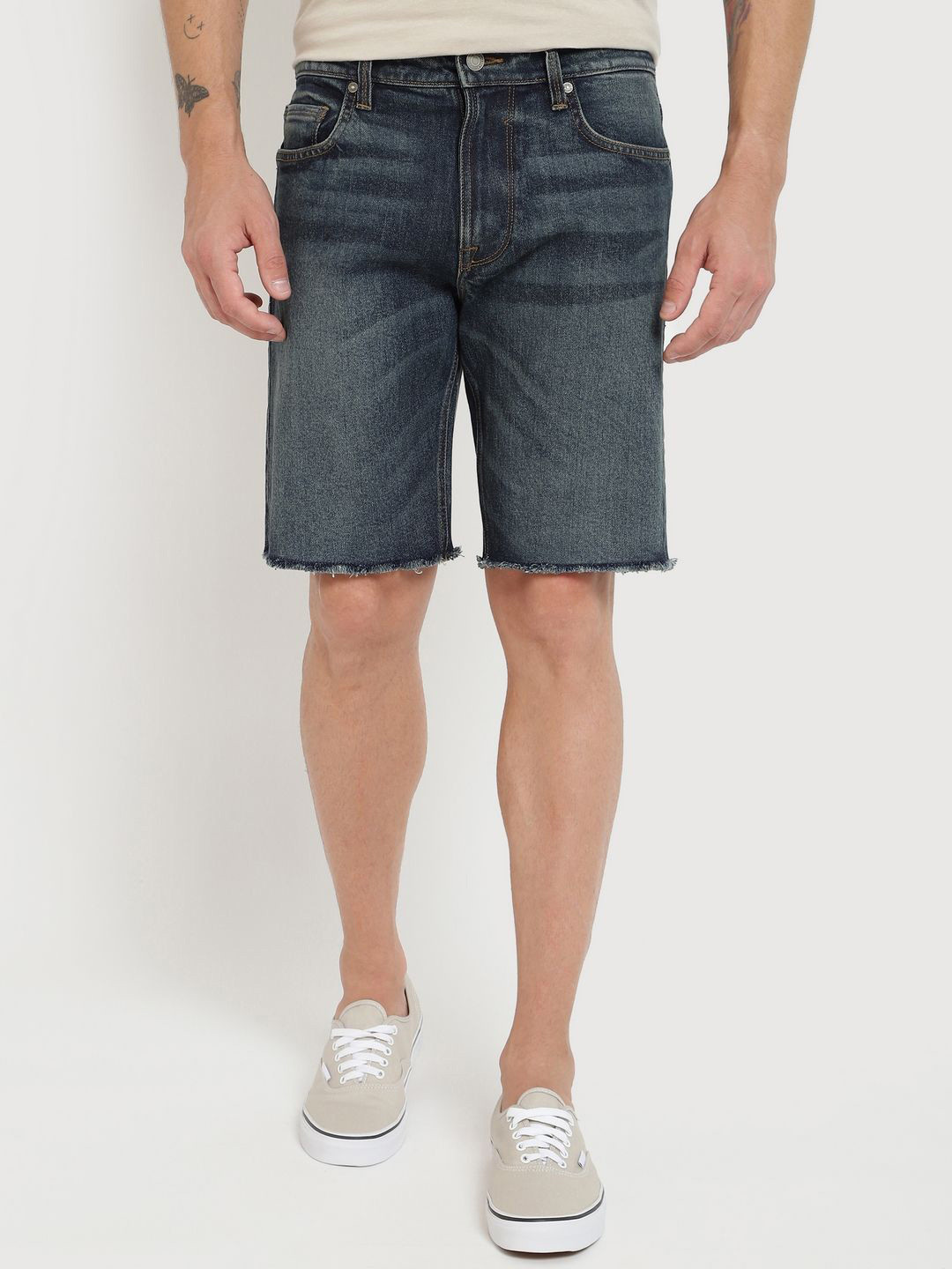 GUESS Men Washed Denim Shorts Technology