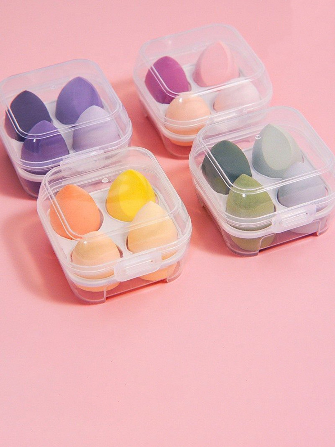 FAVON Set Of 4 Professional Makeup Sponges with Storage Box