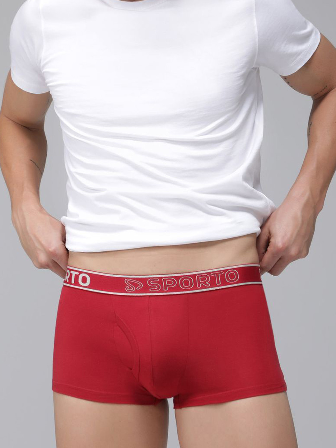 SPORTO Cotton Short TrunksSP-TRM1020-RED-S-1PC