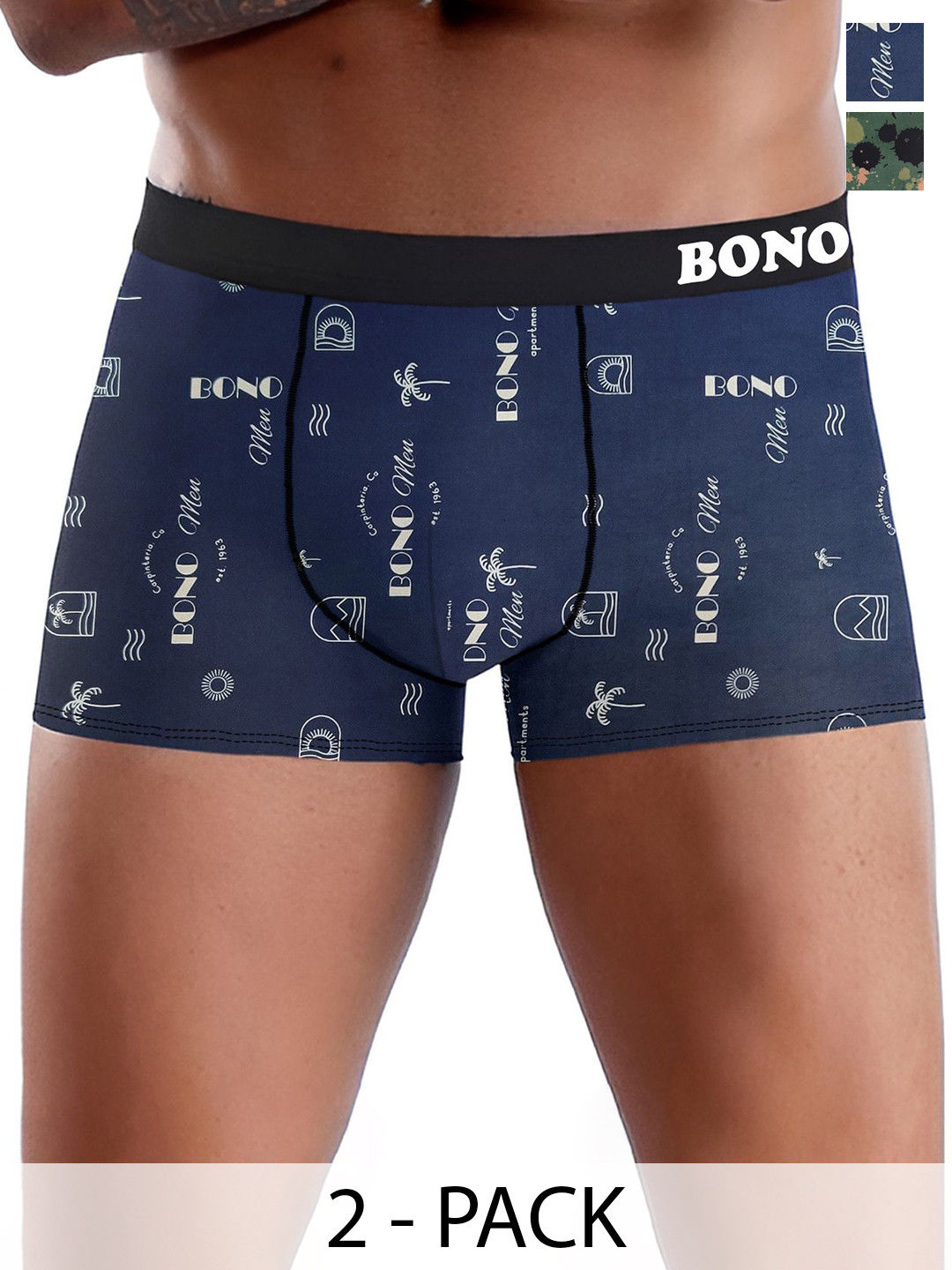 DISPENSER  Pack Of 2 Printed Breathability Trunks V10-C9-C12-DG-Printed-L-Multi 10